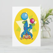 Clown auf seinem Kopf Einladung (Stehend Vorderseite)