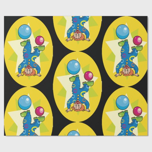 Clown auf seinem Kopf Geschenkpapier (Flach)