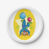 Clown auf seinem Kopf Pappteller (Vorderseite)