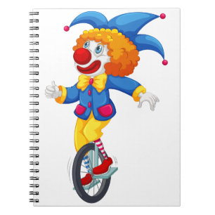 Clown auf Unicycle Notizblock