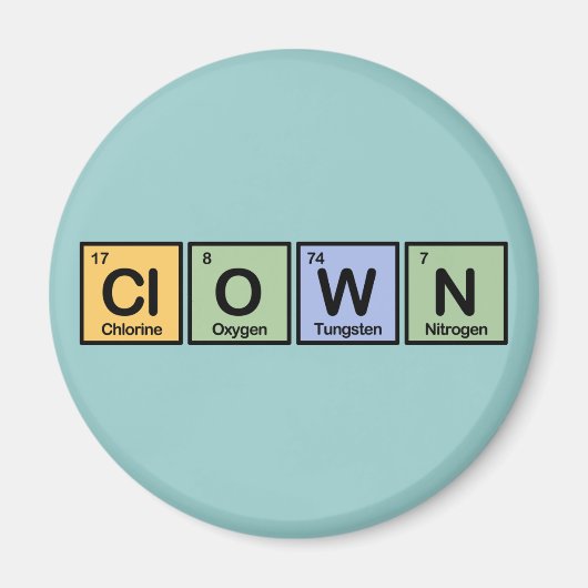Clown aus Elementen Magnet (Vorne)