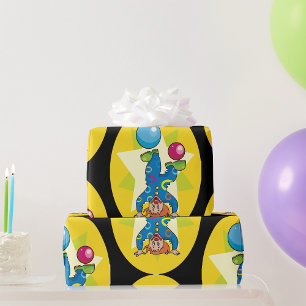 Clown balanciert Bälle Spaß Zirkus Geschenkpapier