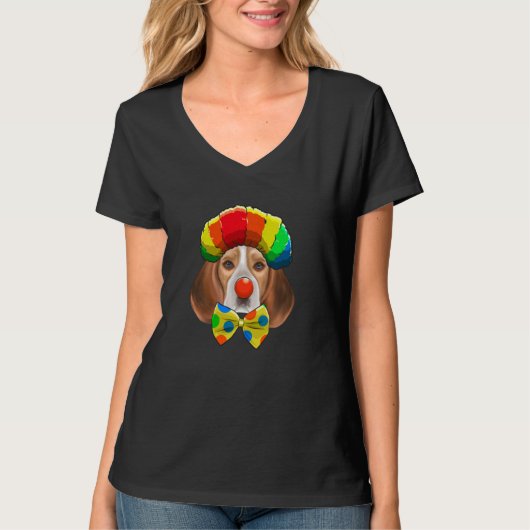 Clown-Beagle Circus Dog T-Shirt (Vorderseite)
