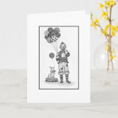 Clown Birthday Karte (Gelbe Blume)