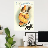 Clown Black Cat Kürbislaterne Pumpkin Poster (Heimbüro)