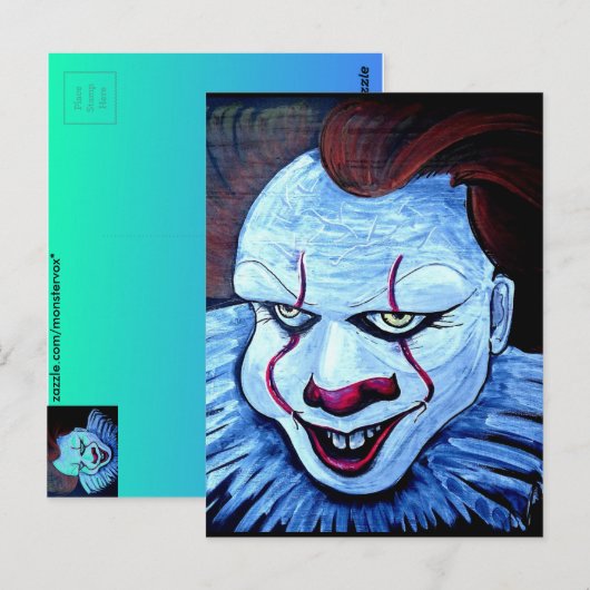 Clown: Böse Postkarte (Vorne/Hinten)
