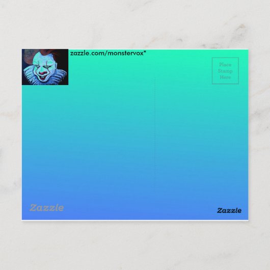 Clown: Böse Postkarte (Rückseite)