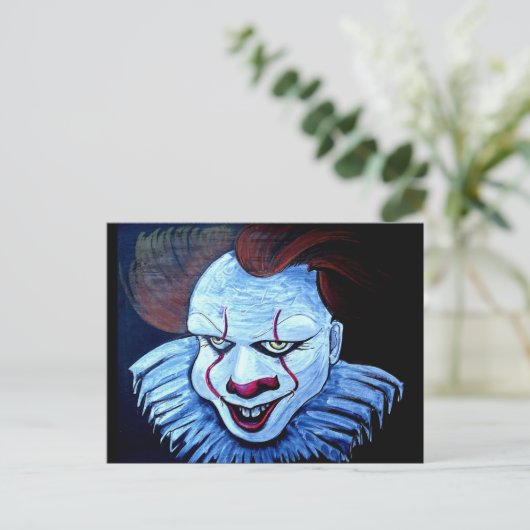 Clown: Böse Postkarte (Stehend Vorderseite)