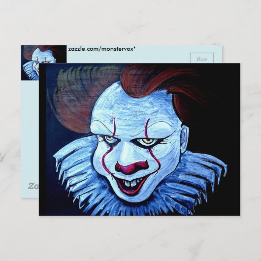 Clown: Böse Postkarte (Vorne/Hinten)