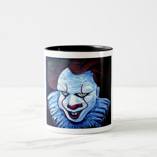 Clown: Böse Zweifarbige Tasse (Mittel)