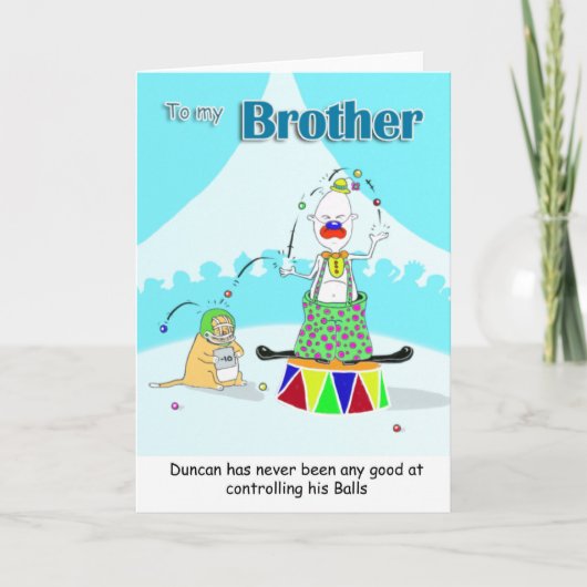 Clown, Bruder Väter Tag Karte (Vorderseite)