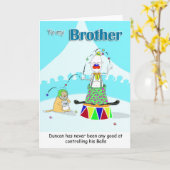 Clown, Bruder Väter Tag Karte (Gelbe Blume)