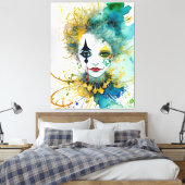 Clown Canvas Print Leinwanddruck (Insitu (Schlafzimmer))