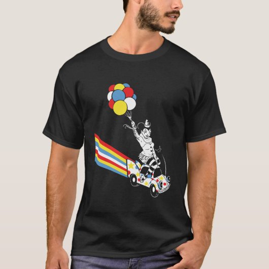 Clown Car Sindi auf schwarz T-Shirt (Vorderseite)