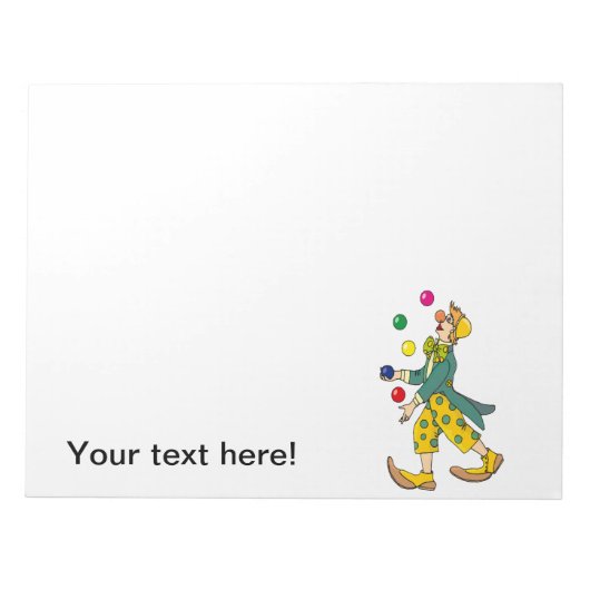 Clown-Cartoon Notizblock (Vorderseite)