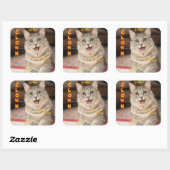 Clown Cat Quadratischer Aufkleber (Blatt)