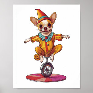 Clown Chihuahua � Lustiger Zirkushund Poster