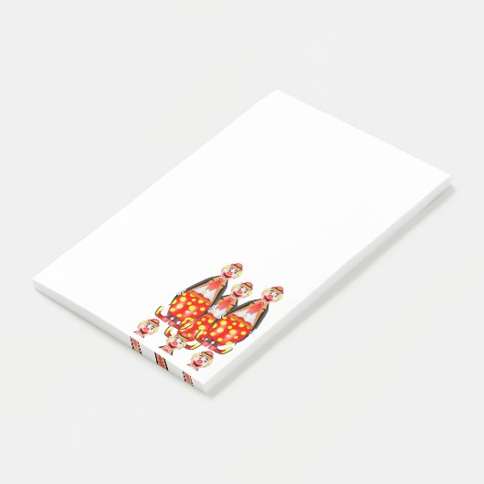 Clown-Circus-Notes Post-it Klebezettel (angewinkelt)