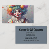 Clown-Clowns für Geburtstagspartys Visitenkarte (Vorne/Hinten)