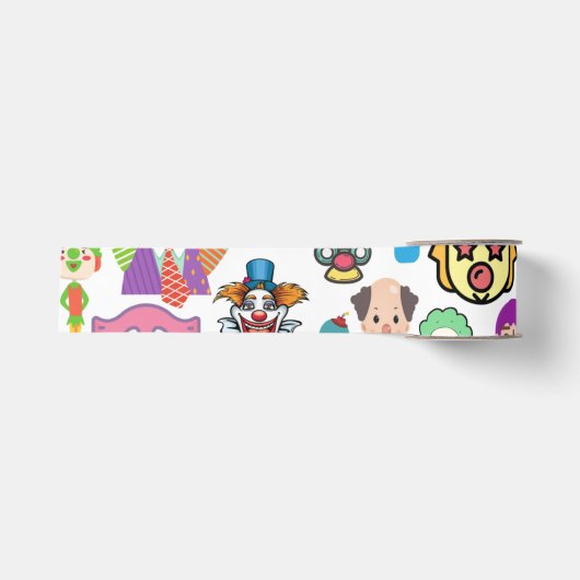 Clown-Collage-Druckband Ripsband (Vorderseite)