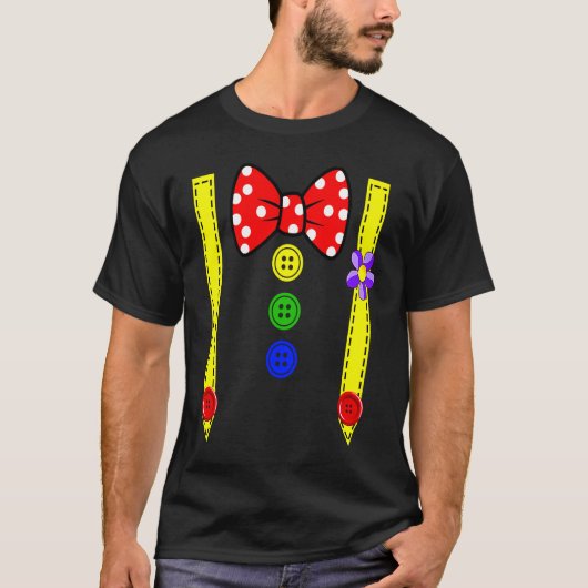 Clown Costume Group Costumes Carnival with Braces T-Shirt (Vorderseite)