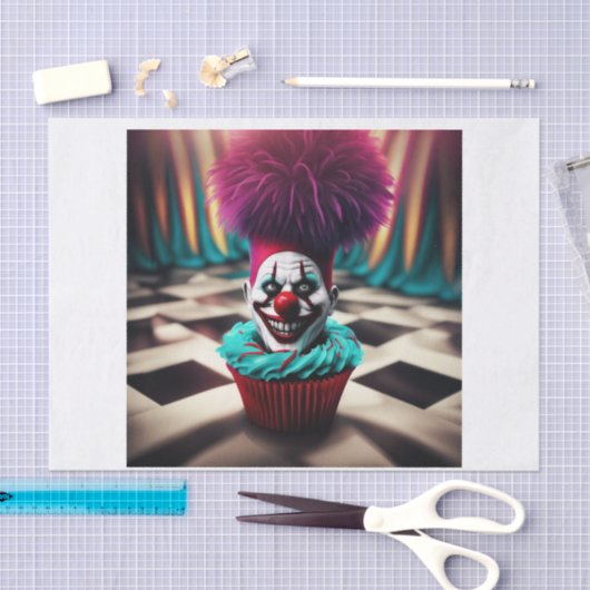 Clown Cupcake Decoupage Seidenpapier (Handwerk)
