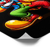 Clown Dabbing Funny Dancing Dab Boys Girls Kinder Poster (Ecke)