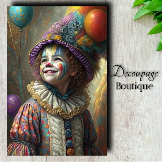 Clown-Decoupage des Kinderkreises Seidenpapier