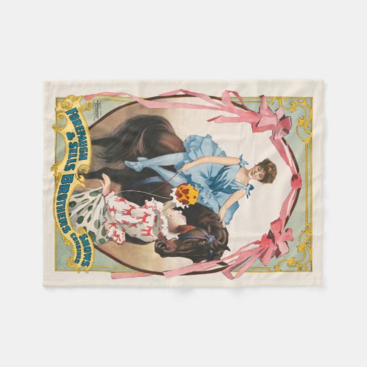 Clown, der einer Frau Blume auf dem Pferd übergibt Fleecedecke (Vorderseite (Horizontal))