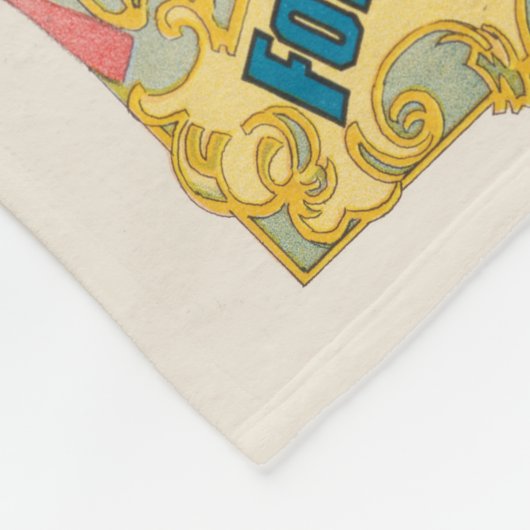 Clown, der einer Frau Blume auf dem Pferd übergibt Fleecedecke (Ecke)