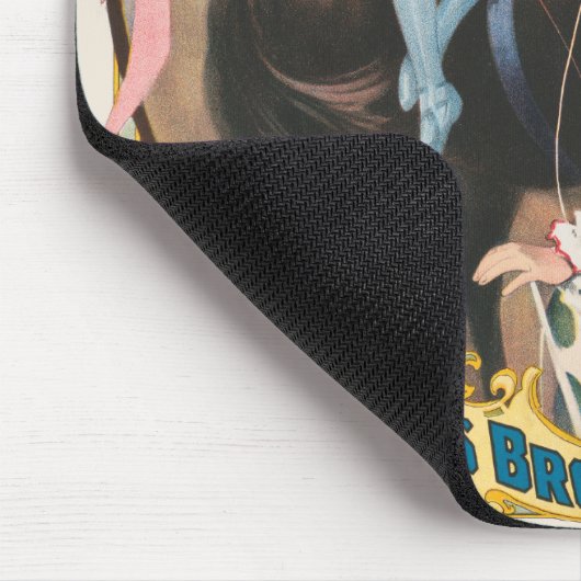 Clown, der einer Frau Blume auf dem Pferd übergibt Mousepad (Ecke)