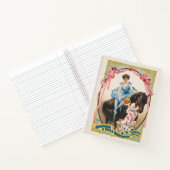 Clown, der einer Frau Blume auf dem Pferd übergibt Notizblock (Innenseite)