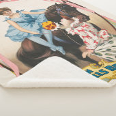 Clown, der einer Frau Blume auf dem Pferd übergibt Sherpadecke (3/4)