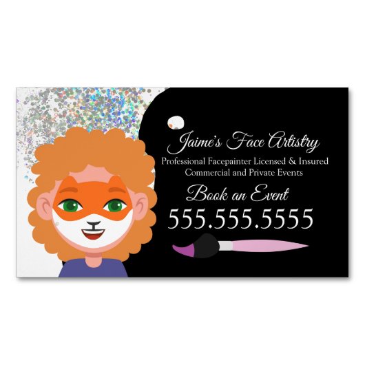 Clown der niedlichen Gesichtspainting Facepainter Magnetische Visitenkarte (Vorderseite)