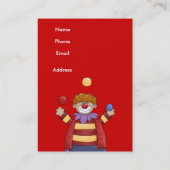 Clown der Visitenkarte für Miete von Party Kinder (Rückseite)