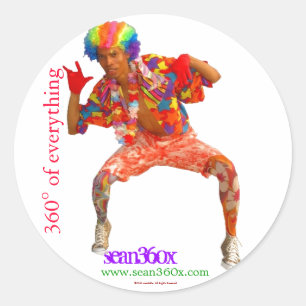 Clown des Aufkleber-sean360x 360° Runder Aufkleber