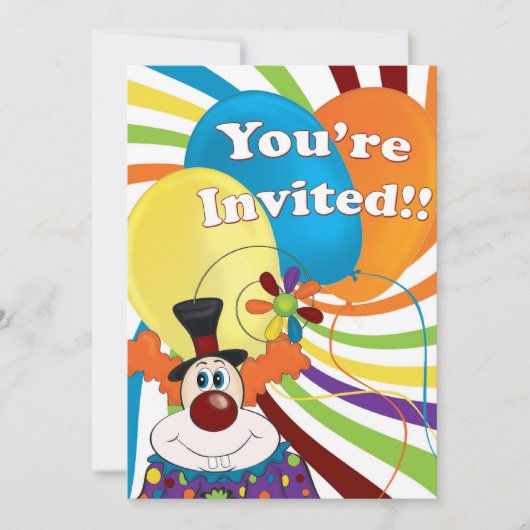 Clown Einladung (Vorderseite)