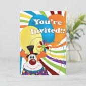 Clown Einladung (Stehend Vorderseite)