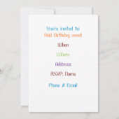 Clown Einladung (Rückseite)