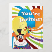 Clown Einladung (Vorne/Hinten)