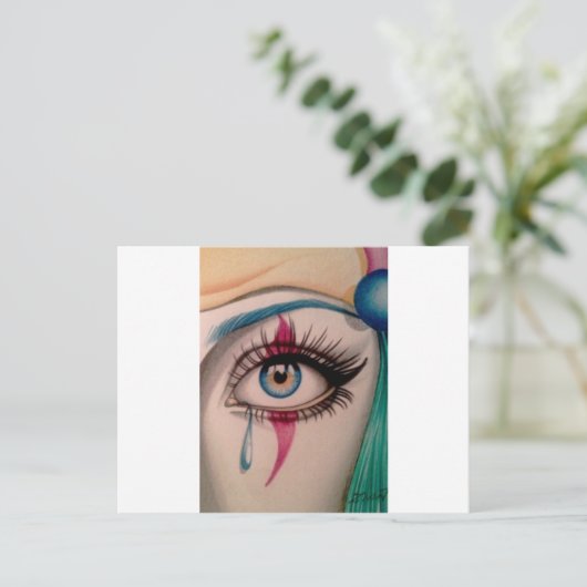 Clown Eye Postkarte (Stehend Vorderseite)