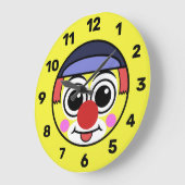 Clown Face Emoji Große Wanduhr (Winkel)