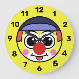 Clown Face Emoji Große Wanduhr