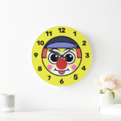 Clown Face Emoji Große Wanduhr (Zuhause)