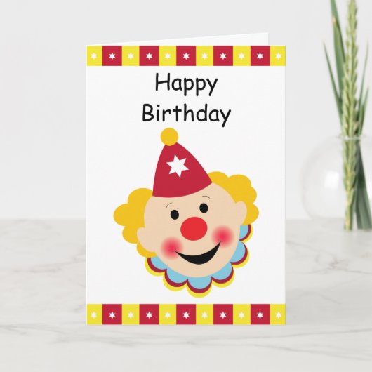 Clown Face Happy Birthday Card Karte (Vorderseite)