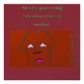 Clown-Faced Dog Cartoon Sketch Glossy Poster (Vorderseite)