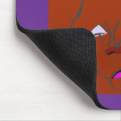 Clown-Faced Dog Cartoon Sketch Mousepad (Ecke)