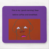 Clown-Faced Dog Cartoon Sketch Mousepad (Vorne)