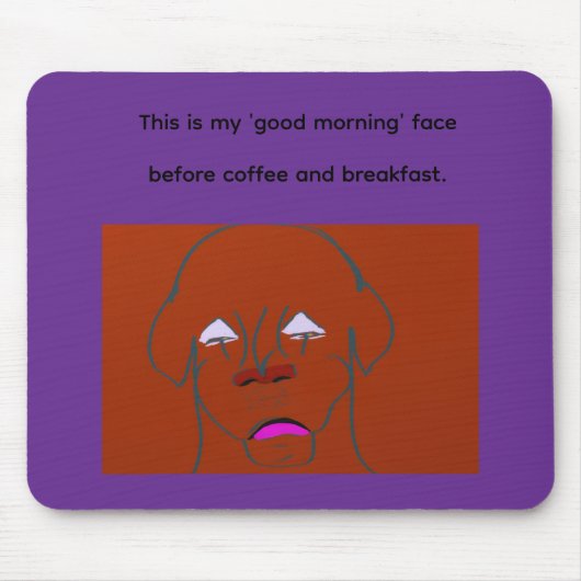 Clown-Faced Dog Cartoon Sketch Mousepad (Vorne)