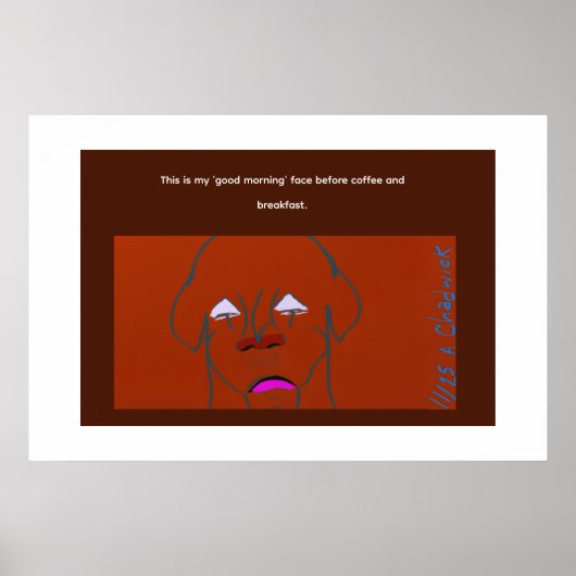 Clown-Faced Dog Cartoon Sketch Poster (Vorne)